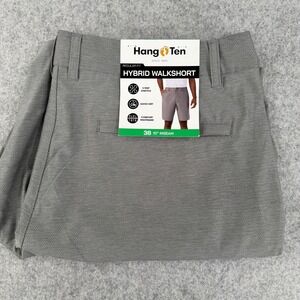 Hang Ten Men's Hybrid Walk Shorts Gray 38 Regular Fit Golf Casual Stretch